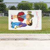 ロマンチックなカップルのバレンタインデーのバナー 横断幕 (インサイチュ)