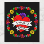 ロマンチックなカップルのプレゼント | Tattooスタイルアートクラス ワインラベル (シングルラベル)