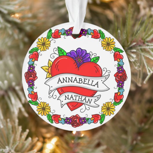 ロマンチックなカップルのプレゼント | Tattooスタイルアート オーナメント (ツリー)