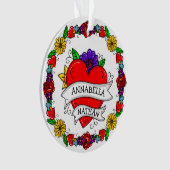 ロマンチックなカップルのプレゼント | Tattooスタイルアート オーナメント (正面)