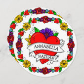 ロマンチックなカップルのプレゼント | Tattooスタイルアート シーズンカード (正面/裏面)