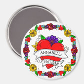 ロマンチックなカップルのプレゼント | Tattooスタイルアート マグネット (正面/裏面)