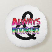 ロマンチックなカップルのプレゼント | Tattooスタイルアート ラウンドクッション (裏面)