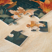 ロマンチックなカップルのヴィンテージリリー場 ジグソーパズル (側面)