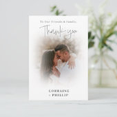 ロマンチックなカップルの写真のグラデーション結婚効果's サンキューカード (スタンド正面)