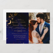 ロマンチックなカップルの写真 招待状 (正面/裏面)
