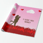 ロマンチックなカップルの包装紙 ラッピングペーパー (アンロールド)