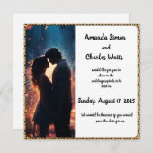 ロマンチックなカップルの夜は日付を保存 招待状 (正面/裏面)