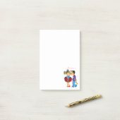 ロマンチックなカップルの愛itノートを投稿 ポストイット (デスク上)