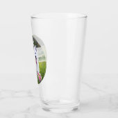 ロマンチックなカップルの犬が結婚した来る タンブラーグラス (左)