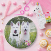 ロマンチックなカップルの犬が結婚した来る ペーパープレート (パーティー)