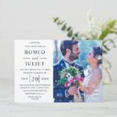 ロマンチックなカップルの結婚写真 招待状 (スタンド正面)