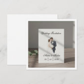 ロマンチックなカップルの結婚式招待状テンプレート 招待状 (正面/裏面)