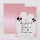 ロマンチックなカップルインスパイアのシルエットがデートを守る セーブザデート (正面/裏面)