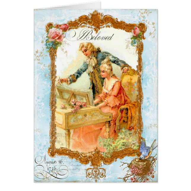 ロマンチックなカップルフランスのヴィンテージスタイル (正面)