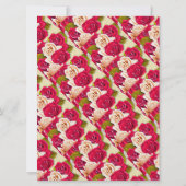 ロマンチックなカップルヴィンテージバレンタインハートとバラ カード (裏面)