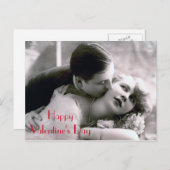 ロマンチックなカップルヴィンテージレトロラブバレンタインデー シーズンポストカード (正面/裏面)