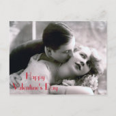 ロマンチックなカップルヴィンテージレトロラブバレンタインデー シーズンポストカード (正面)