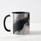 ロマンチックなカップルヴィンテージレトロ写真エレガントラブ マグカップ (左)