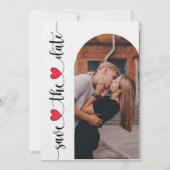 ロマンチックなカップル写真アーチデイトカードを保存 セーブザデート (正面)