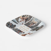 ロマンチックなカップル写真コラージュ記念日パーティー ペーパープレート (傾斜あり)