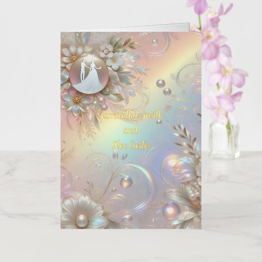 ロマンチックなカップル折り畳まれたフォイルのグリーティングカード 箔グリーティングカード (蘭)