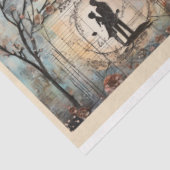 ロマンチックなカップル混合メディアの背景 薄葉紙 (詳細)