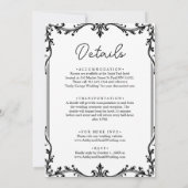 ロマンチックなカップル白黒デリケート結婚ズ 招待状 (裏面)