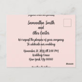 ロマンチックなカップル結婚式招待状はがき ポストカード (裏面)
