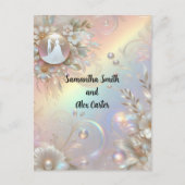 ロマンチックなカップル結婚式招待状はがき ポストカード (正面)