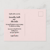 ロマンチックなカップル結婚式招待状 インビテーションポストカード (裏面)