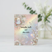 ロマンチックなカップル結婚式招待状 インビテーションポストカード (スタンド正面)