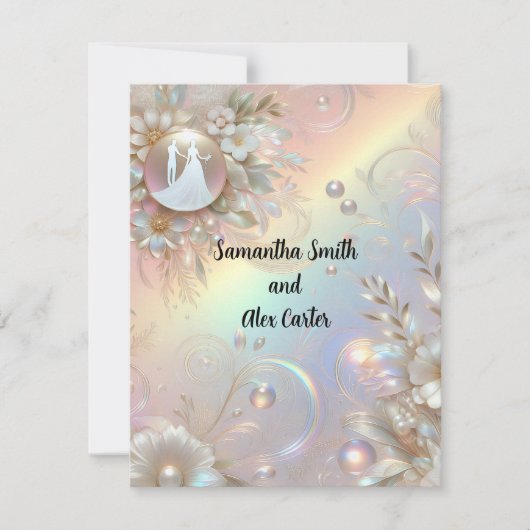 ロマンチックなカップル結婚式招待状 招待状 (正面)