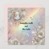 ロマンチックなカップル結婚式招待状 招待状 (正面/裏面)