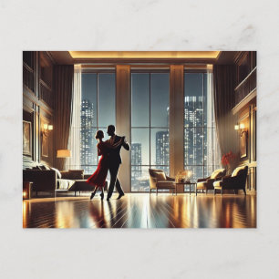 ロマンチックなカップル踊りインNew York High Rise ポストカード