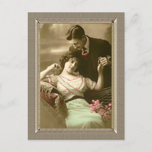 ロマンチックなカップル - 愛の献身 ポストカード (正面)