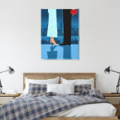 ロマンチックなカップルin City キャンバスプリント (インサイチュ (寝室))