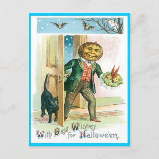 ロマンチックなカボチャヴィンテージはがき ポストカード (正面)