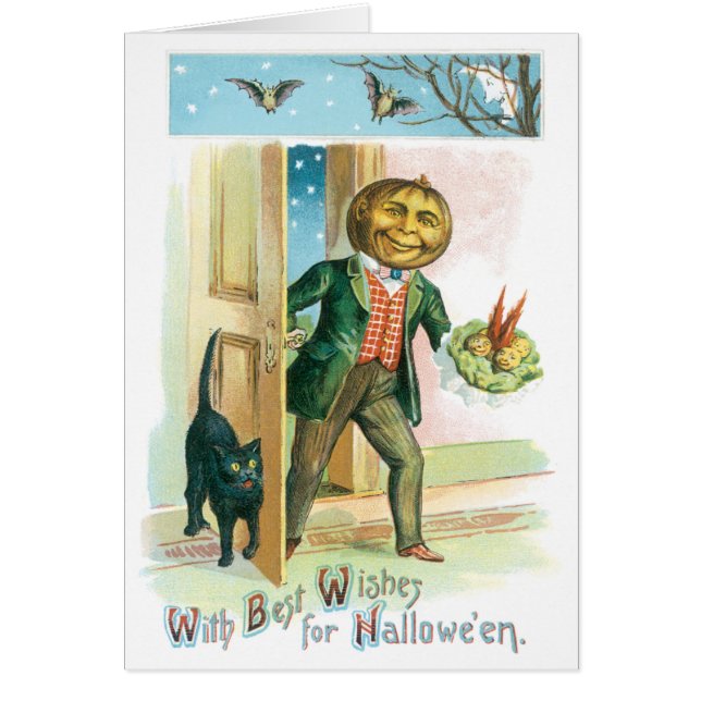 ロマンチックなカボチャヴィンテージカード (正面)