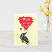 ロマンチックなカラスの母の日 カード (黄色い花)