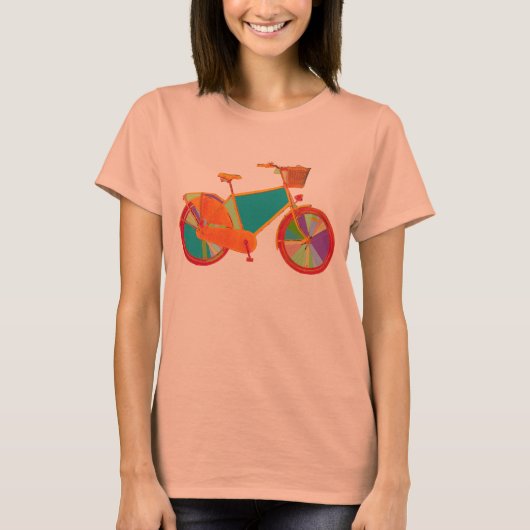 ロマンチックなカラフルガーリー自転車 Tシャツ (正面)