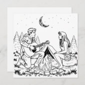 ロマンチックなカラーリングページ | カップルキャンプ (正面/裏面)