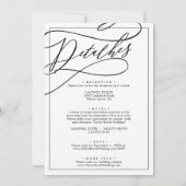 ロマンチックなカリグラフィーオールインワンポルトガル語ウェディング 招待状 (裏面)