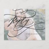 ロマンチックなカリグラフィー写真の歌のリクエスト返信 インビテーションポストカード (正面)