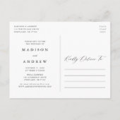 ロマンチックなカリグラフィー写真 ウェディング延期のお知らせ 案内ポストカード (裏面)