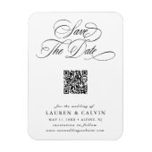 ロマンチックなカリグラフィーQRコード ウェディング セーブ・ザ・デート マグネット (縦)