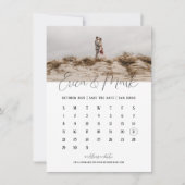 ロマンチックなカレンダー日付を保存 招待状 (正面)