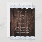 ロマンチックなカントリーシックなレースと素朴ウッド セーブザデート (裏面)