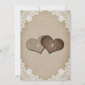 ロマンチックなカントリーバーラップライトズフローラレース結婚ズ 招待状 (裏面)