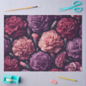 ロマンチックなカーネーションのピンクと紫のデコパージュ 薄葉紙 (クラフト)